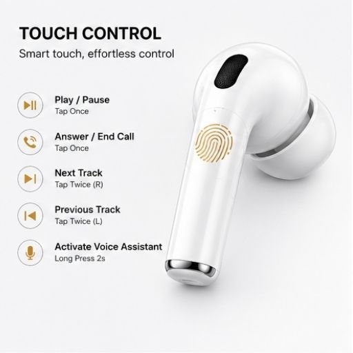 Split-4.jpg UC Urban Case UC Pods 2nd Generation TWS Earbuds | Bluetooth 5.3 | Type-C Fast Charging | 48 Hours Playback | ENC Stereo Sound | Touch Control | White