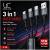 grid-piece-1-1-14.png UC Urban Case C-55 3-in-1 Fast Charging Data Cable | USB-A to USB Type-C, Lightning & Micro USB | 65W + 27W Fast Charging | Nylon Braided | Black