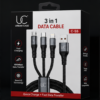 grid-piece-1-2-14.png UC Urban Case C-55 3-in-1 Fast Charging Data Cable | USB-A to USB Type-C, Lightning & Micro USB | 65W + 27W Fast Charging | Nylon Braided | Black