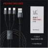 grid-piece-2-3-14.png UC Urban Case C-55 3-in-1 Fast Charging Data Cable | USB-A to USB Type-C, Lightning & Micro USB | 65W + 27W Fast Charging | Nylon Braided | Black